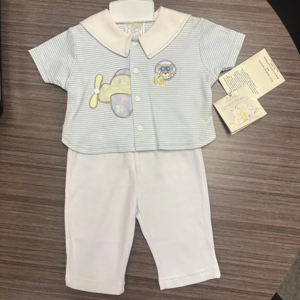 NWT Vintage Little Impressions Airplane Outfit Set 3 to 6M